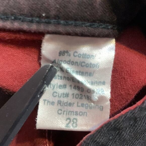 Current/Elliott The Rider Legging Crimson Women’s Jegging Jeans Size 28 - Picture 3 of 9